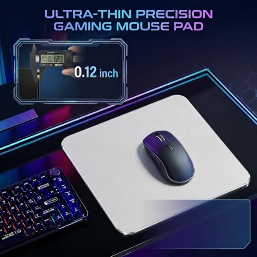 Tempered Glass Gaming Mouse Pad - Large 400×500×3mm (Moonlight White) Thin Large Hard Mat, No - Slip Base for High - DPI Precision, Scratch - Resistant Smooth Surface, FPS/MOBA/Office Use - color: Moonlight White, size: Large