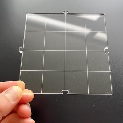 9 Pieces Modular Acrylic Map Tiles, 1-Inch Grid, 3mm Thick, Dry-Erase Surface for Tabletop Games