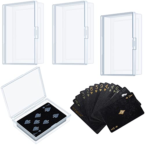 Jetec 3 Pcs Playing Card Case Blank Playing Card Box Holder Game Organizers and Storage Containers Deck, Snaps Closed for Travel and Restaurant
