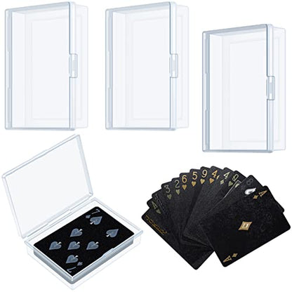 Jetec 3 Pcs Playing Card Case Blank Playing Card Box Holder Game Organizers and Storage Containers Deck, Snaps Closed for Travel and Restaurant