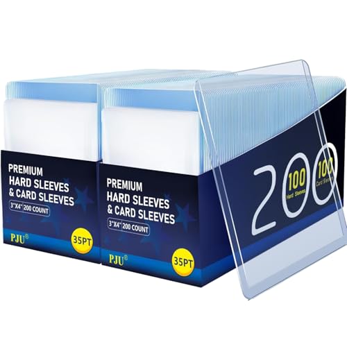 400 Card Sleeves Hard Plastic, 3"x 4" Trading Card Holder, Sports Cards Protectors for Top Baseball Game Sports Cards Cases (200 Hard Sleeve + 200 Soft Sleeves) - size: 200 Hard Sleeves + 200 Soft Sleeves