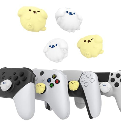 PlayVital Cute Thumb Grip Caps for ps5, Edge, ps4 Controller, Silicone Analog Stick Cover for Xbox Series X/S, Elite Series 2 Controller, Thumb Caps for Switch 2 Pro Controller - Fluffy & Winky Pups - color: Fluffy & Winky Pups