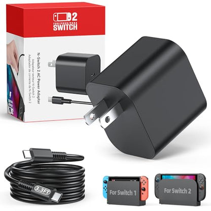 Switch 2 Charger with 3.3FT(1M) Charging Cable - 60W AC Power Adapter Support 4K TV Dock Mode, Power Supply 20V/3A Fast Cord for Switch/OLED/Lite&Steam Deck/Xbox 360 Console - Original Quality(3.3FT) - size: 3.3FT