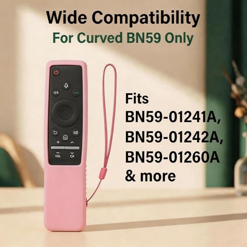 2 Pack Protective Silicone Remote Case Cover Compatible with Samsung Smart TV Remote BN59 Series, Anti-Slip Shockproof Sleeve Skin (Glow Pink) - color: Glow Pink