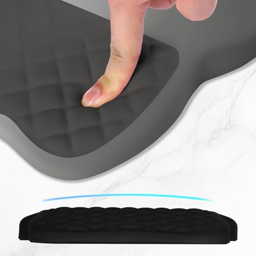 ITNRSIIET Ergonomic Mouse Pad Wrist Support with Memory Foam Massage Bulge & Non-Slip PU Base, Carpal Tunnel Pain Relief, Prevent Wrist Sweating, 12 x 8 x 1.2 inch, Gray Gradient - color: Gray Gradient