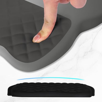 ITNRSIIET Ergonomic Mouse Pad Wrist Support with Memory Foam Massage Bulge & Non-Slip PU Base, Carpal Tunnel Pain Relief, Prevent Wrist Sweating, 12 x 8 x 1.2 inch, Gray Gradient - color: Gray Gradient