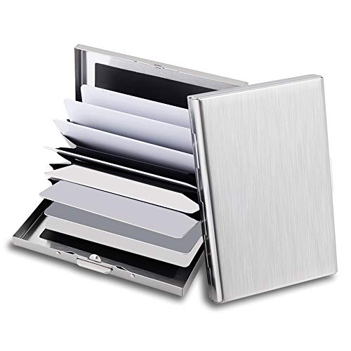 RFID Credit Card Holder Protector Metal Credit Card Wallet Business Card Holder for Men Women Gift Box Package (Silver) - color: 01 Silver