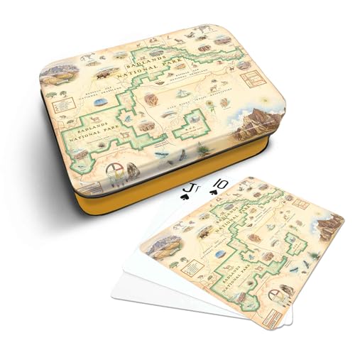 Xplorer Maps Badlands National Park Map Standard 52-Deck Playing Cards - Official Vegas Poker Size - color: Badlands National Park