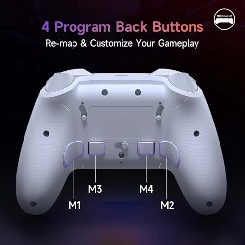 EasySMX X20 Wireless Gaming Controller with RGB Backlit, 2-Stage Hall Effect Stick, 1000Hz Polling Rate, 6-Axis Gyro on Multi-Platform, Mech Buttons- Compatible with PC/Switch/Steam/Android | RGB Backlit, 1000Hz Polling Rate, 6-Axis Gyro on Multi-Platform