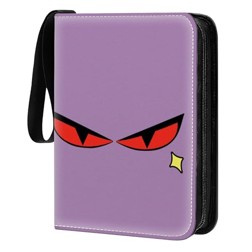 Card Binder 400 Pockets, 50 Sleeves Large Binder Trading Cards Holder 4 Pocket, Storage Organizer, Album Folder Case Protector Collector Gift Purple Red Eye Star - color: Purple Red Eye Star, size: 4 Pocket