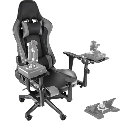 Dardoo Flight Simulator Cockpit with Gray Seats, fit for Thrustmaster HOTAS Warthog/G Saitek/Airbus Stick and Throttle/A10C Rocker, Multi-Scene Applications, ExcludingThrottle, Joystick and Pedal