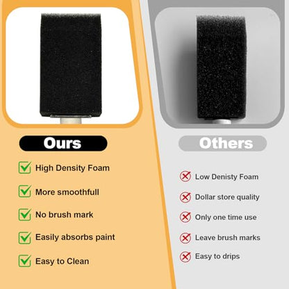 50pcs 1/2" Foam Brush with High Density Foam, mini Foam Brush for Small Project - size: 1/2 inch 50pcs