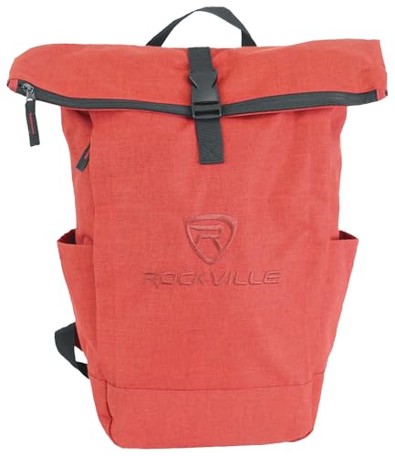 Rockville RPAK Burned Red Durable Backpack Bag with Padded Laptop Pocket | Stylish Nylon Fabric, Fits 15" Laptop, Hidden Zippered Pocket, Adjustable Straps, 2 Side Pockets - color: Red