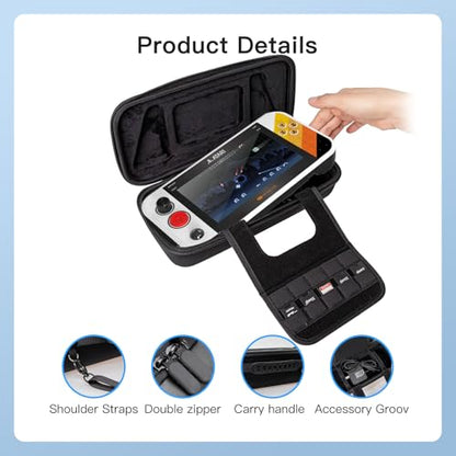 Carrying Case for My Arcade Atari Gamestation Go Retro Video Games Console,Stand Hard Shell Cover with Shoulder Straps for My Arcade Atari Gamestation Go Cable Charger & Accessories ,Shockproof,Black