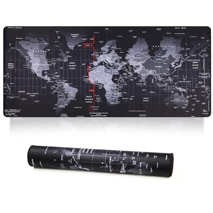 Large Gaming Mouse Pad with Stitched Edges,[35.4x15.7In] Extended Mouse Pad with Non-Slip Natural Rubber Base for Gamer/Desktop/Office/Home 90x40 MapJ - color: 90x40 MapJ