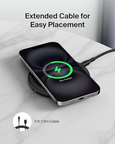 Belkin Wireless Charging Pad 15W - Qi Charger - Wireless Charger iPhone 17, Charging Station for Apple iPhone 16/15/14 Series, AirPods, Samsung Galaxy S25/S24, Pixel 5ft Cable Included, Black, 2-Pack - style: 15W 2-pack (NEW Version)