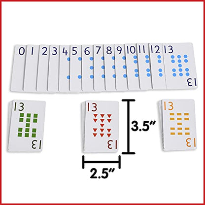 edxeducation School Friendly Playing Cards - In Home Learning Game - Set of 8 Decks - 448 Cards - Multicolored Patterned Cards Numbered 0-13 - Teach Counting and Probability | Multicolored, Patterned, Numbered 0-13, Teach Counting and Probability