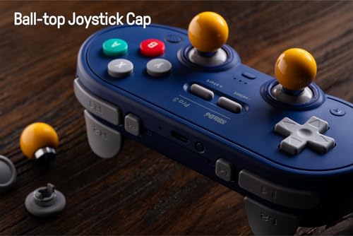 8Bitdo Pro 3 Bluetooth Controller with Charging Dock - Purple | Swappable ABXY Buttons, TMR Joysticks, Hall Effect Triggers, Back Buttons, Switch/Switch 2, Windows, Apple, SteamOS, Android - color: Purple