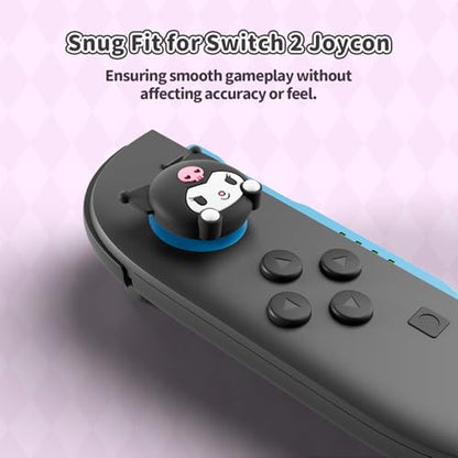 Kuitmor Thumb Grip Caps Compatible with Nintendo Switch 2, Silicone Joystick Grip Caps for Switch 2025, 4pcs, KLM Style, Black & Purple - color: Kuromi(Black & Purple)