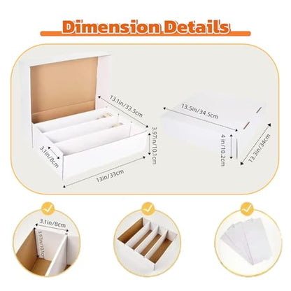 4 Set Sports Card Storage Boxes 3150 Count Bulk Card Trading Cards Collection Box Cardboard Card Storage Box for Card Game Baseball Card Sorting Tray Cases Cards with 4 Dividers Collector