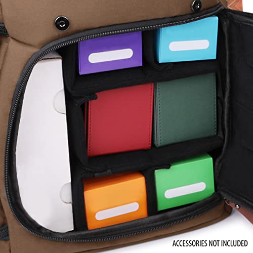 ENHANCE Designer Edition TCG Backpack - MTG Deck Bag Card Binder Space, TCG Deck Box Storage, MTG Playmat Holder - Card Storage Compatible with Magic the Gathering, Pokemon, Lorcana (Canvas Tan) - color: Canvas Tan