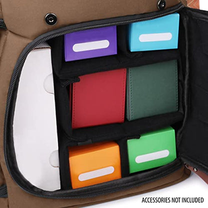 ENHANCE Designer Edition TCG Backpack - MTG Deck Bag Card Binder Space, TCG Deck Box Storage, MTG Playmat Holder - Card Storage Compatible with Magic the Gathering, Pokemon, Lorcana (Canvas Tan) - color: Canvas Tan