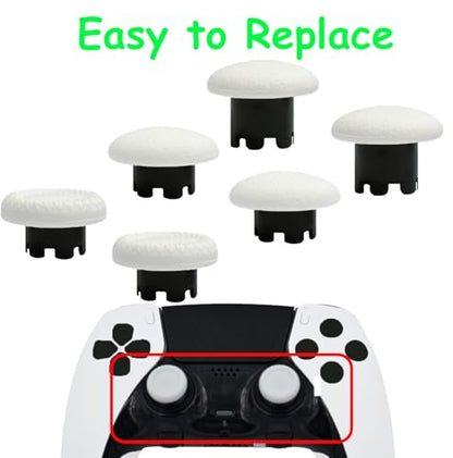 6 Pack Interchangeable Thumbstick Caps for PS5 DualSense Edge Controller,Swappable Thumbsticks Replacement for PS5 Edge Controller,Replacement Joysticks for PS5 Edge Controller(White) - color: white