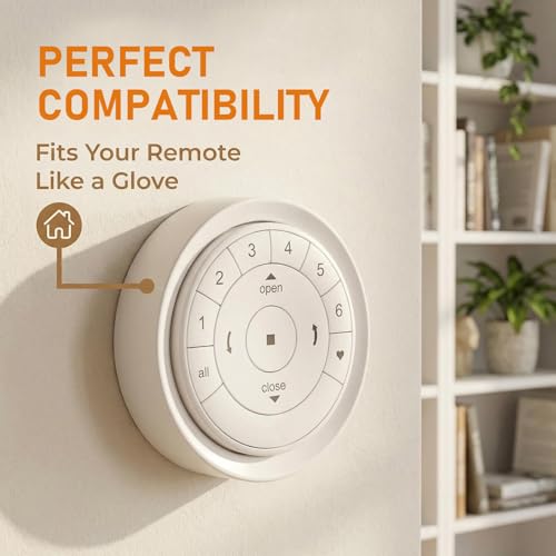 Remote Controller Holder for Hunter Douglas PowerView Gen 2 & Gen 3, Pebble Remote Wall Mount Bracket Station with Adhesive Strip and Screw, White - color: White