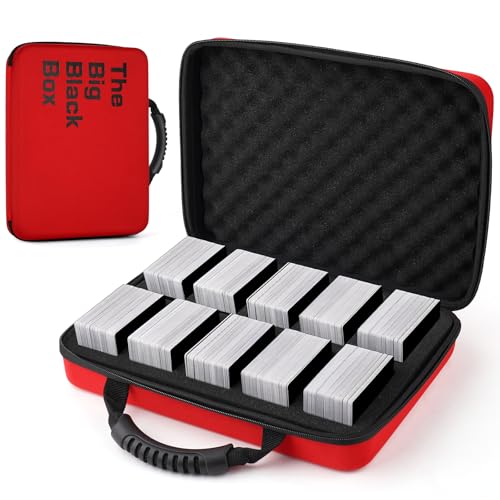 1200-2200 Card Game Case for Cards Against Humanity Game,Playing Trading Travel Card Storage Holder for Pokemon Cards, Sports Card and Baseball Cards,Fit All Other Card Games Expansions (Red) - color: Red