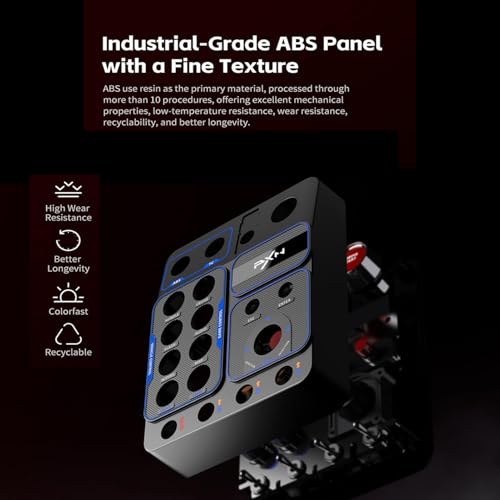 PXN CB1 Racing Button Box USB PC Racing Simulator Center Control Button Box | Multifunctional PC Sim Instrument Control Button Box for Windows PC, With 30 Programmable Buttons and Adjustable RGB Lighting