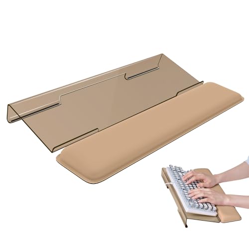 Laborio Computer Keyboard Wrist Rest, Keyboard Riser Stand for Desktop | Coffee, Ergonomic Acrylic Keyboard Holder, Non-slip Wrist Pad, Pain Relief for Typing, Multiple Colors - color: Coffee
