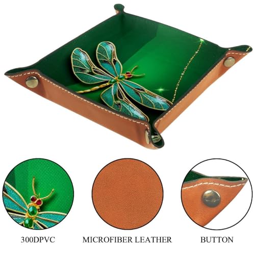 Green Dragonfly Dice Tray Dice Rolling Tray Folding Dice Holder for Dice Games, Like RPG, DND and Other Table Games - color: Multi 11