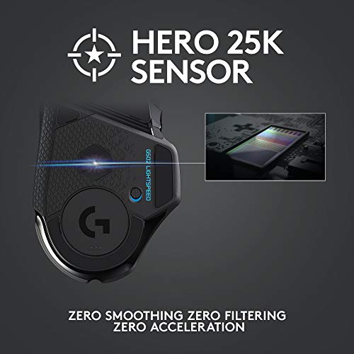 Logitech G502 Lightspeed Wireless Gaming Mouse - Black | RGB, Adjustable Weights, 11 Programmable Buttons, POWERPLAY Compatible, On-Board Memory, for PC/Mac - style: Wireless
