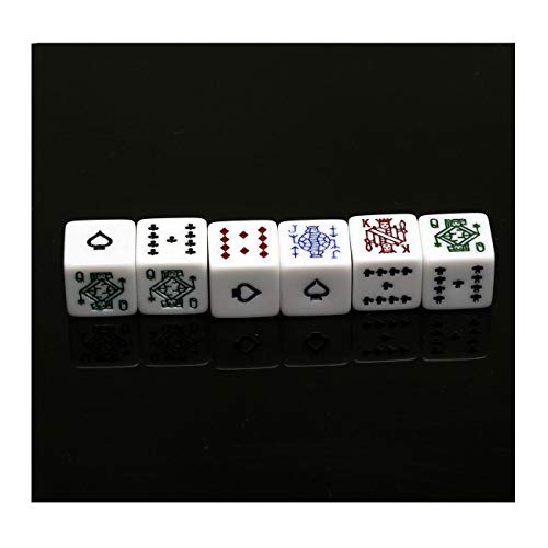 Leatherette Dice Cup with Poker Dice, Felt Lining Quiet Shaker for Playing Yahtzee/Farkle/Liars Dice, - color: Brown With Poker Dice