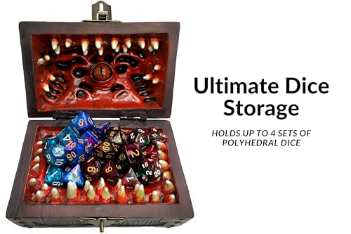Galdor's Guild Mimic Dice Chest Storage Box | Holds 4 Polyhedral Sets (Reg) | Galdor's Guild Mimic Dice Chest Storage Box | Compatible to Dungeons & Dragons Players, Dungeon Master/DM RPG Gaming(Regular) - size: Regular