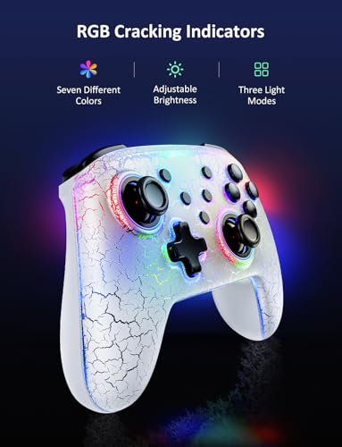NexiGo Wireless Controller (No Deadzone) for Switch 2 and Switch, Bluetooth Controllers for Nintendo Switch with Vibration, Motion, Turbo and LED Light (Atmosphere) - color: Atomsphere, style: Regular