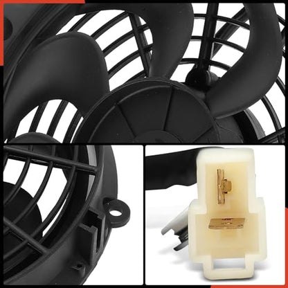 A-Premium 10'' 10 inch Slim Universal Electric Cooling Fan Assembly | 900 m3/h, 12V 80W, Pull Fan with Mount Kit - style: 10 inch