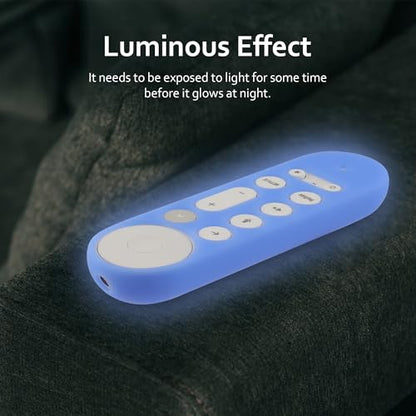 LEFXMOPHY for Google TV Streamer 4K Remote Case 2024 Silicone Cover Protector Glow in Dark - Blue - color: GLOW BLUE