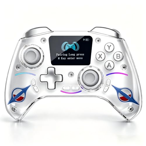 Morostron Wireless Controller for PC and Steam Games | Switch/Switch 2/iOS/Android Compatible, Interactive Screen, Hall Sticks, RGB, 1800mAh, Charcoal Black - color: Charcoal Black
