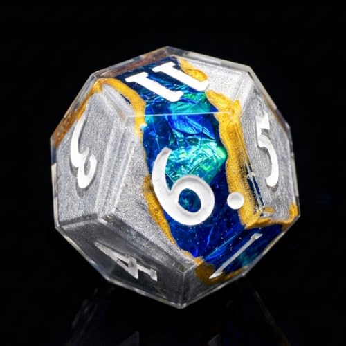 Realm DND Dice Sharp Set Edge 7pcs Handmade Resin Dice for Dungeons and Dragon RPG Game Polyhedral Dice for Role Playing Game（Astral Vein Dice ） - color: Astral Vein Dice