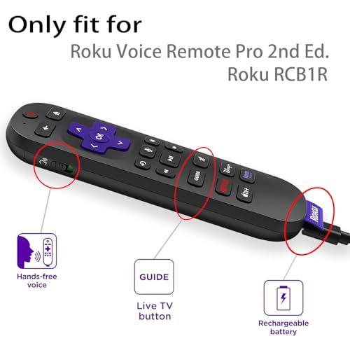 Silicone Cover for Roku Voice Remote Pro 2nd Ed. Roku Remote Control RCB1R Protective Silicone Case Sleeve Shockproof Skin for Roku Remote with Lanyard (Dark Grey) - color: dark grey