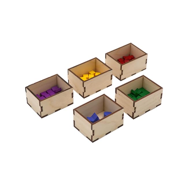The Broken Token Game Organizer Compatible with Wyrmspan - Wooden Game Organizing Box with Multiple Trays