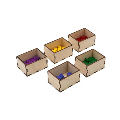 The Broken Token Game Organizer Compatible with Wyrmspan - Wooden Game Organizing Box with Multiple Trays
