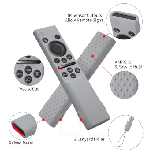 Hi Color Remote Cover for Samsung BN59-01388 BN59-01393 Silicone Remote Case Protective Sleeve (Grey) - color: grey