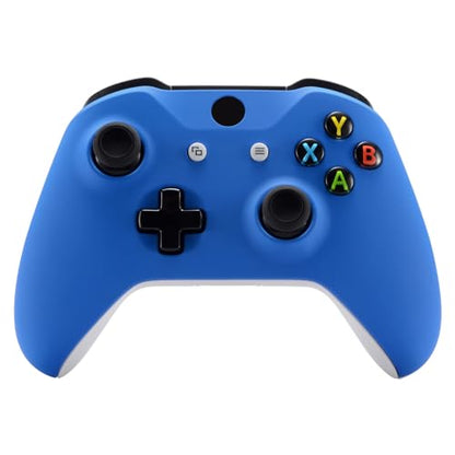 eXtremeRate Blue Soft Touch Front Housing Shell Case for Xbox One S/X Controller, Comfortable Replacement Kit Faceplate Cover for Xbox One Wireless Controller Model 1708 - color: Blue