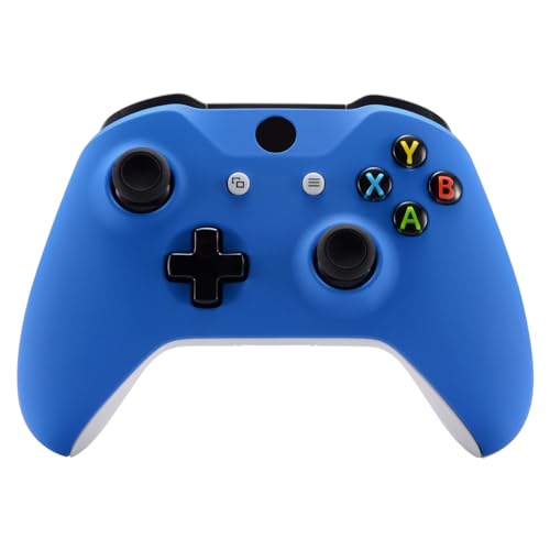 eXtremeRate Blue Soft Touch Front Housing Shell Case for Xbox One S/X Controller, Comfortable Replacement Kit Faceplate Cover for Xbox One Wireless Controller Model 1708 - color: Blue