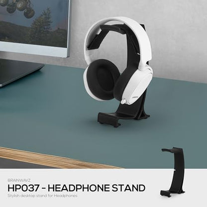 BRAINWAVZ Desktop Headphone Stand - Curved Hanger with Non-Slip Base & Cable Management- Compatible with SteelSeries, Sennheiser, Razer, Bose, Sony & More – (HP037) - color: HP037