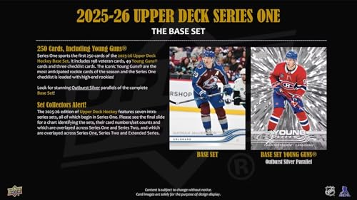 2025/26 Upper Deck Series 1 Hockey Trading Card Tin (Three Young Guns Rookie Cards Per Box)