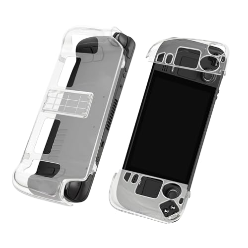 Clear Cover Case for Steam Deck Gaming Console Protective Kickstand Case Transparent Sleeve with Stand Base