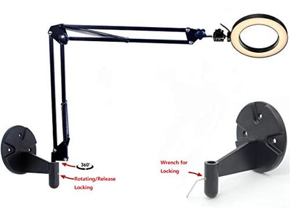 Desk & Wall Ring Light Kit - 6'' USB Ring Light with Mount Stand for YouTube, Task, Craft, Architect, Drafting, Repair